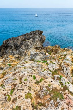 Santa Maria di Leuca 'daki kayalık uçurum manzarası