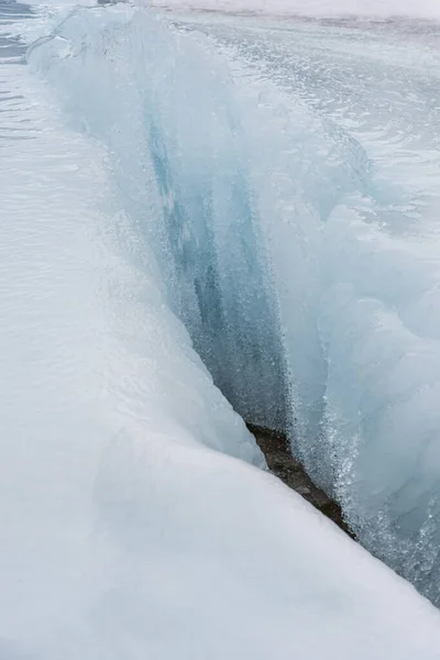 Glace Sur Rivière Texture Mer Gelée — Photo