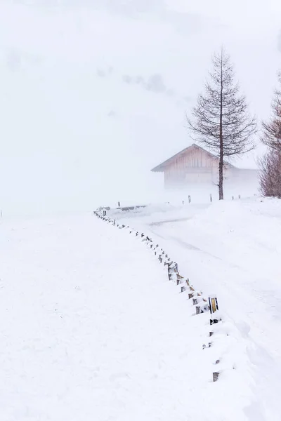 View Frozen Village Winter Landscape — Stock Photo, Image