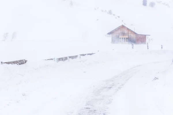 View Frozen Village Winter Landscape — Stock Photo, Image