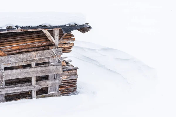 Вид Замерзле Село Зимовий Пейзаж — стокове фото