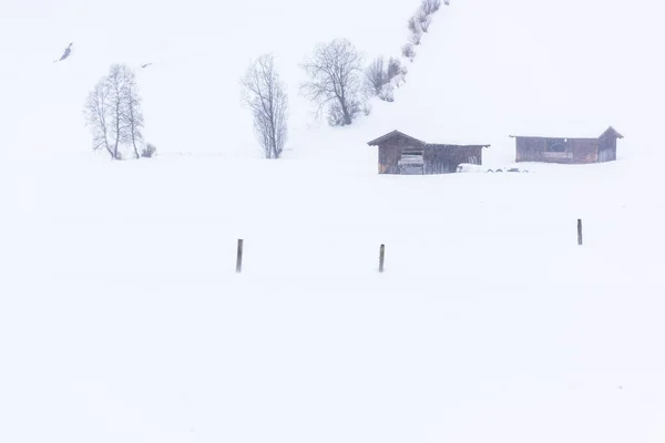 View Frozen Village Winter Landscape — Stock Photo, Image