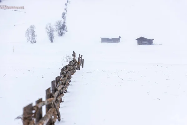 View Frozen Village Winter Landscape — Stock Photo, Image