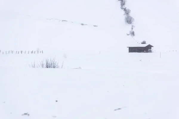 凍った村冬の風景を眺め — ストック写真