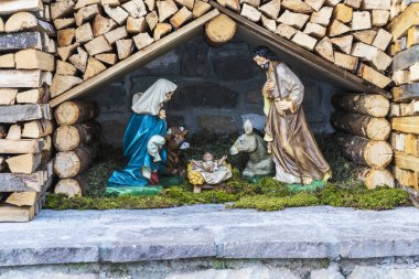 İtalya 'da kış aylarında Sappada manzarası 