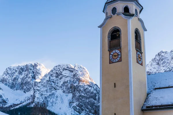 Sappada Kilátás Télen Olaszország — Stock Fotó