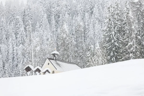 Sněhová Magie Procházka Starobylé Vesnici Sappada Friuli — Stock fotografie