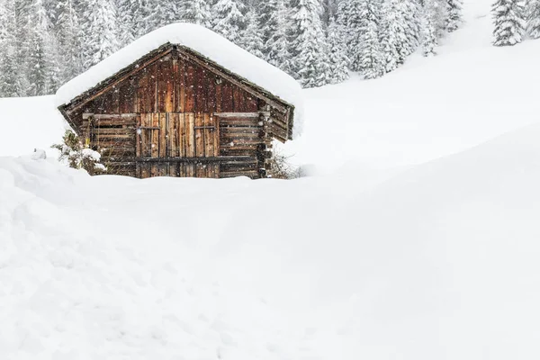 Sněhová Magie Procházka Starobylé Vesnici Sappada Friuli — Stock fotografie