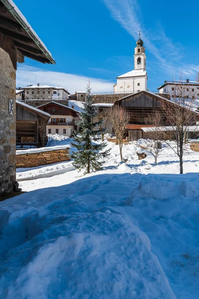 Pohled Obec Sauris Provincii Udine Italském Regionu Friuli Venezia Giulia — Stock fotografie
