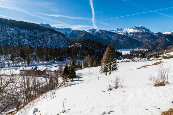 Vista Comuna Sauris Provincia Udine Región Italiana Friuli Venezia Giulia — Foto de Stock