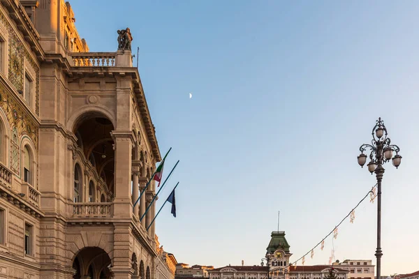 Nachtzicht Van Stad Trieste Italië — Stockfoto