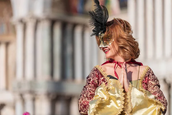 Февраля 2019 Венеция Италия Улица Красивой Венеции Время Карнавала — стоковое фото