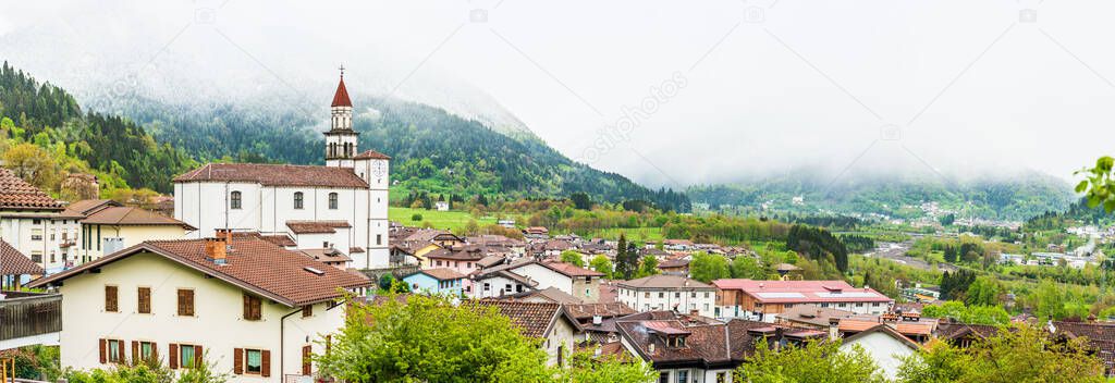 View of the Sutrio commune in the Province of Udine in the Italian region Friuli-Venezia Giulia