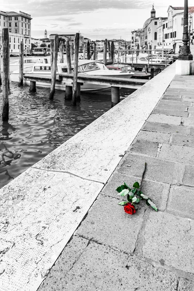 Чорно Біле Фото Венеції Ввечері — стокове фото