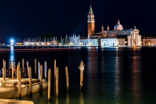 Vista Nocturna Ciudad Venecia Italia — Foto de Stock