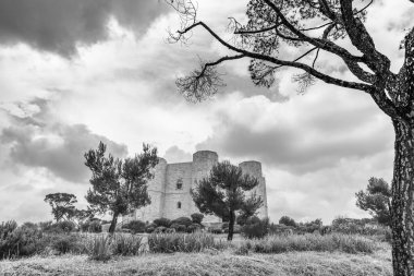 Castel del Monte, Kutsal Roma İmparatoru II. Frederick tarafından inşa edilmiş bir 13. yüzyıl kalesi. İtalya 