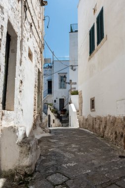 Antik Puglia 'nın işaretleri. Beyaz şehir. Ostuni..