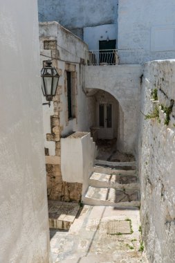 Antik Puglia 'nın işaretleri. Beyaz şehir. Ostuni..