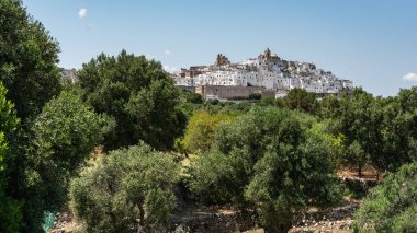 İtalya 'nın Ostuni şehrinin güzel manzarası