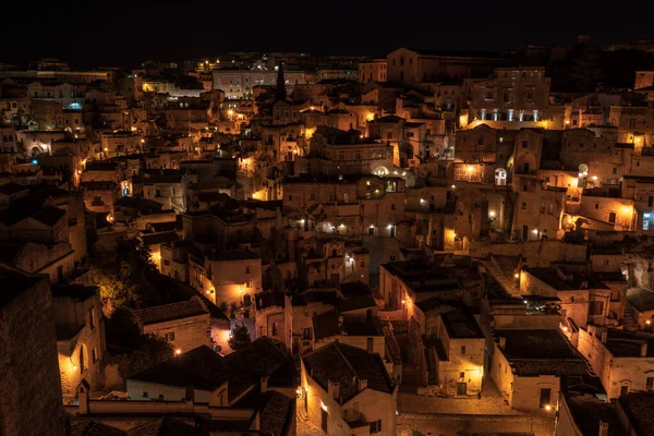 Uitzicht Oude Stad Straten Huizen Matera Italië — Stockfoto