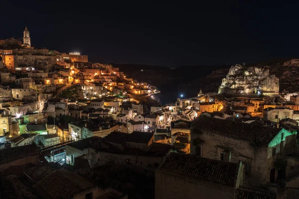 Uitzicht Oude Stad Straten Huizen Matera Italië — Stockfoto