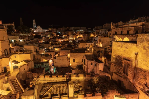 Uitzicht Oude Stad Straten Huizen Matera Italië — Stockfoto