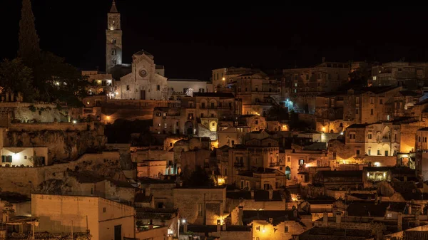 Uitzicht Oude Stad Straten Huizen Matera Italië — Stockfoto