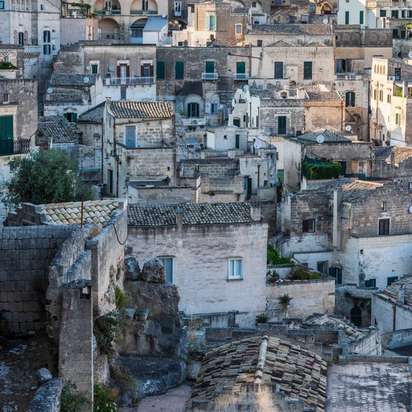 Vista Antiguas Calles Casas Ciudad Matera Italia — Foto de Stock