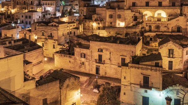 Uitzicht Oude Stad Straten Huizen Matera Italië — Stockfoto