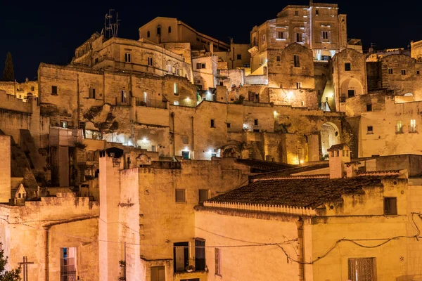 Uitzicht Oude Stad Straten Huizen Matera Italië — Stockfoto