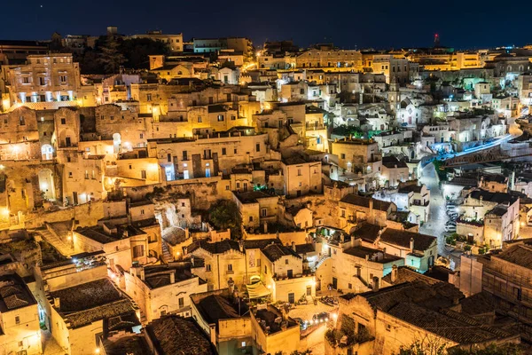 Uitzicht Oude Stad Straten Huizen Matera Italië — Stockfoto