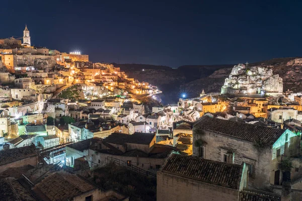 Uitzicht Oude Stad Straten Huizen Matera Italië — Stockfoto