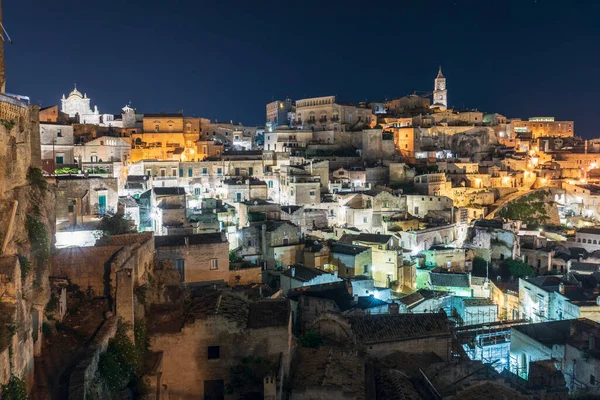 Uitzicht Oude Stad Straten Huizen Matera Italië — Stockfoto