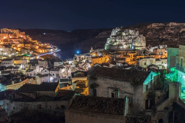 Uitzicht Oude Stad Straten Huizen Matera Italië — Stockfoto