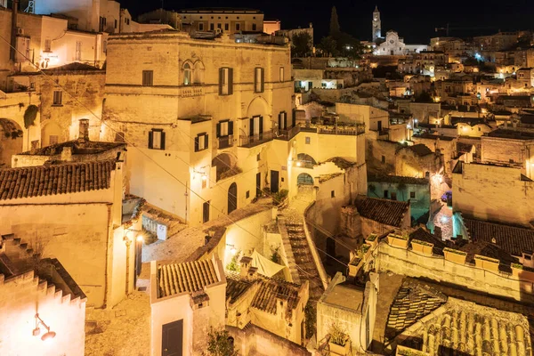 Uitzicht Oude Stad Straten Huizen Matera Italië — Stockfoto