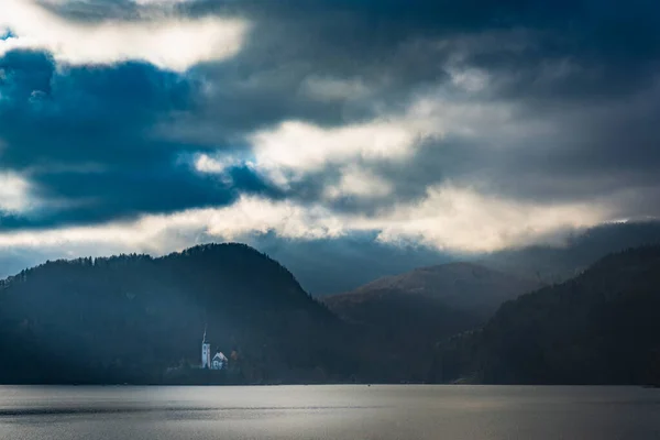 Belo Cenário Lago Bled — Fotografia de Stock