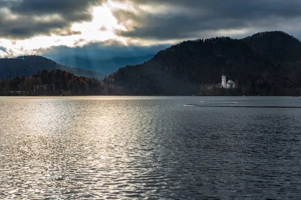 Krásná Scenérie Jezera Bled — Stock fotografie