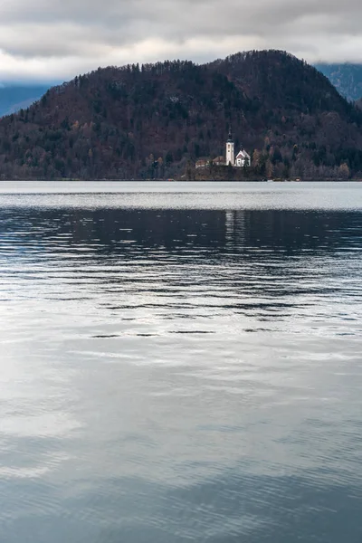 Lake Bled Nézet Szlovénia 2018 December — Stock Fotó
