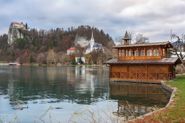 Lacul Bled Vedere Slovenia Decembrie 2018 — Fotografie, imagine de stoc