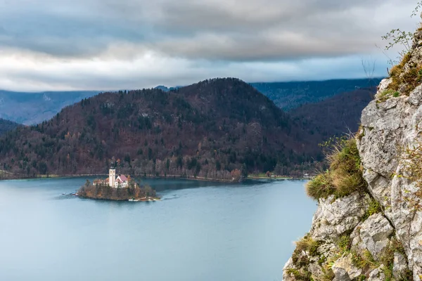 Lake Bled View Slovenia December 2018 — стокове фото