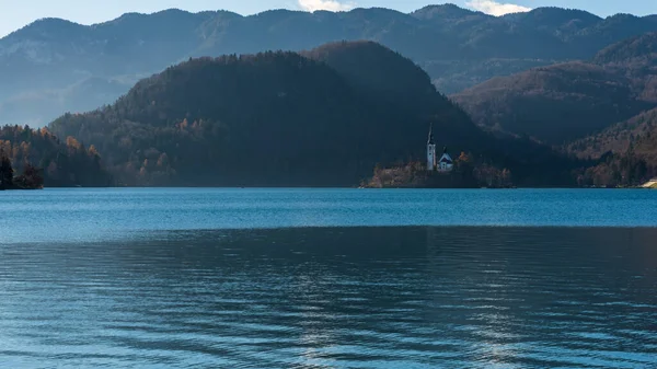 Blick Auf Den Bleder See Slowenien Dezember 2018 — Stockfoto