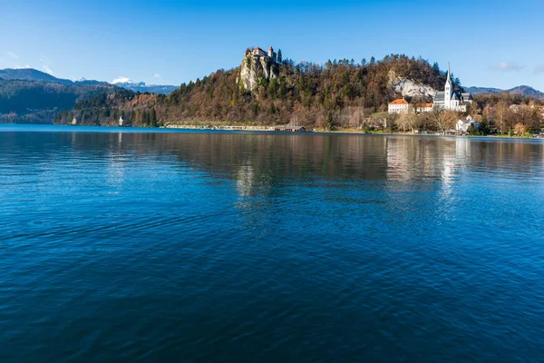 Bled Gölü Manzaralı Slovenya Aralık 2018 — Stok fotoğraf