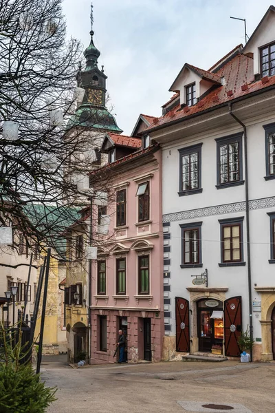 Skofja Loka Architecture City View Eslovenia Diciembre 2018 — Foto de Stock