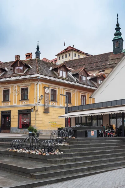 Skofja Loka Architecture City View Eslovenia Diciembre 2018 — Foto de Stock