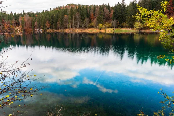 Bellissimo Lago Inferiore Fusine Friuli Italia — Foto Stock