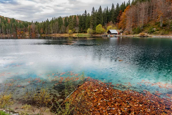 Beau Lac Inférieur Fusine Dans Frioul Italie — Photo