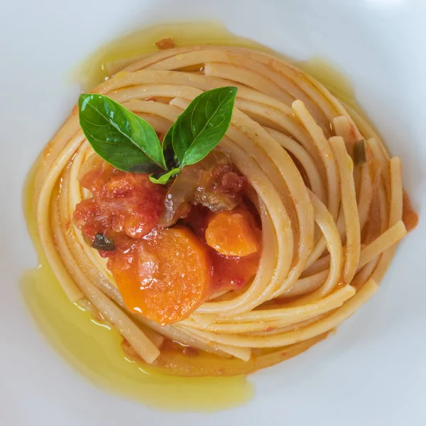 Spaghettis Sauce Tomate Basilic — Photo