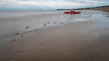 Sahil manzaralı, Lignano Pineta. İtalya