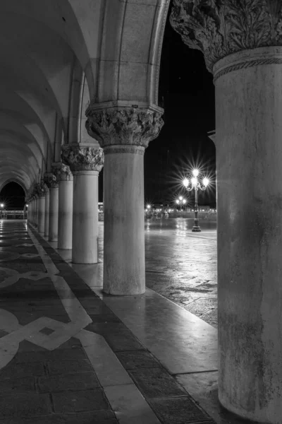 Night View Doge Palace Piazza San Marco Venice Italy — Stock Photo, Image