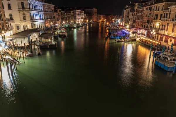 Vista Del Gran Canal Por Noche Venecia Italia — Foto de Stock